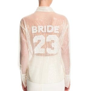 Sequin BRIDE button up Shirt by “Chosen by KYHA”